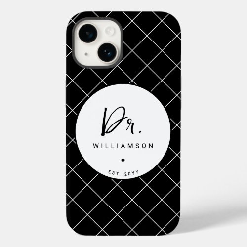 Personalized Name Dr Minimalist Doctor Graduation Case_Mate iPhone 14 Case