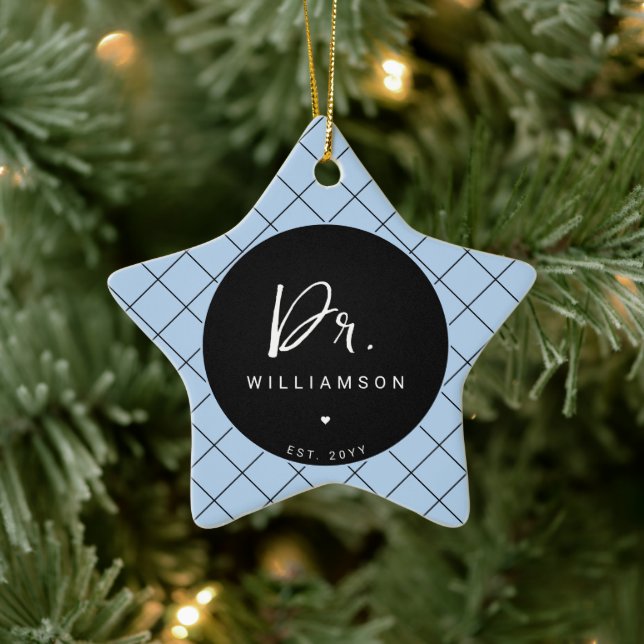 Personalized Name Dr Minimalist Doctor Graduation Ceramic Ornament (Tree)