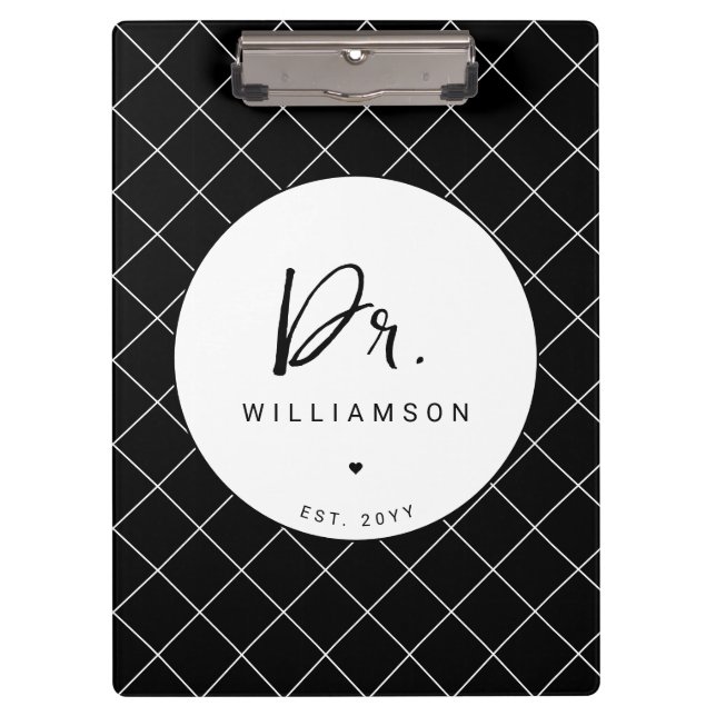 Personalized Name Dr Minimalist Doctor Graduation Clipboard (Front)