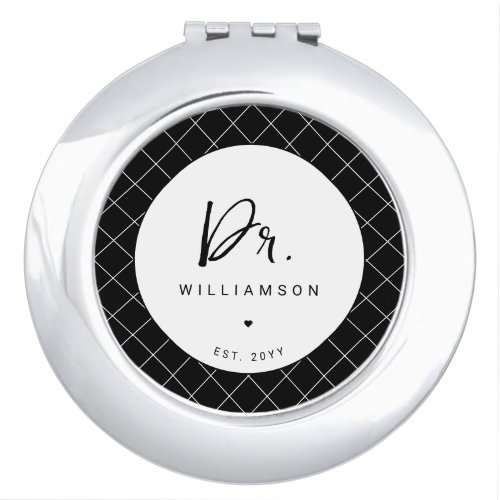 Personalized Name Dr Minimalist Doctor Graduation Compact Mirror