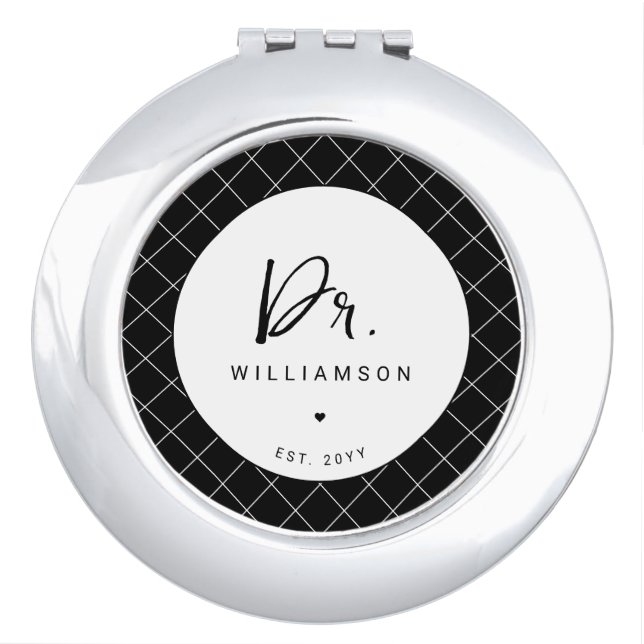 Personalized Name Dr Minimalist Doctor Graduation Compact Mirror (Front)