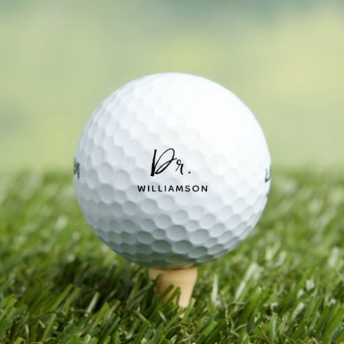 Personalized Name Dr Minimalist Doctor Graduation Golf Balls