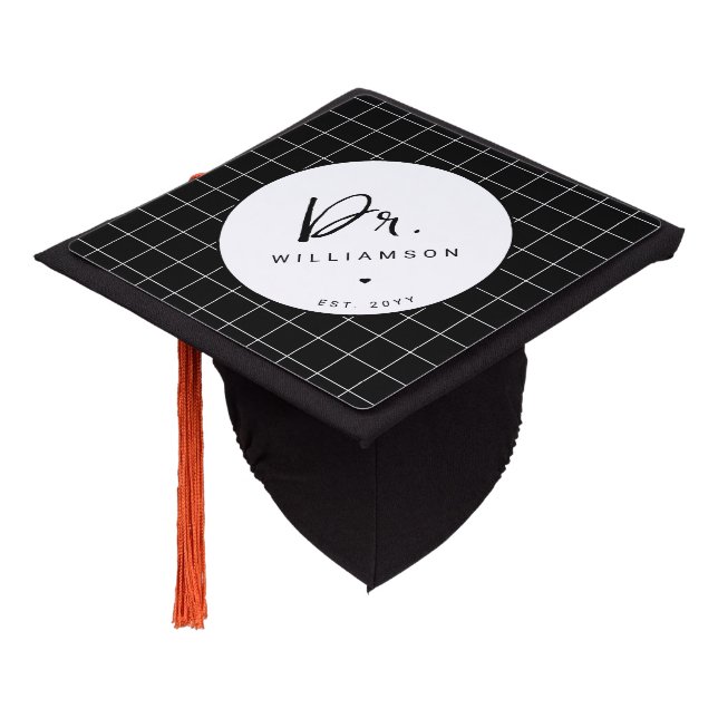 Personalized Name Dr Minimalist Doctor Graduation Graduation Cap Topper (Angled)
