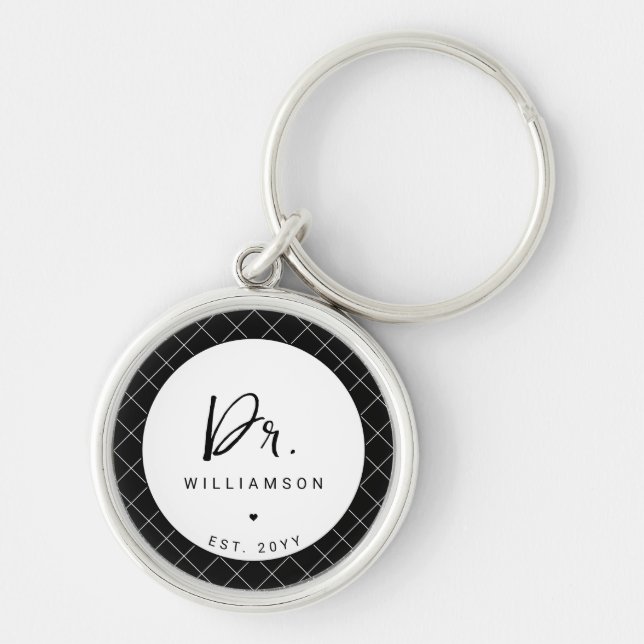 Personalized Name Dr Minimalist Doctor Graduation Keychain (Front)