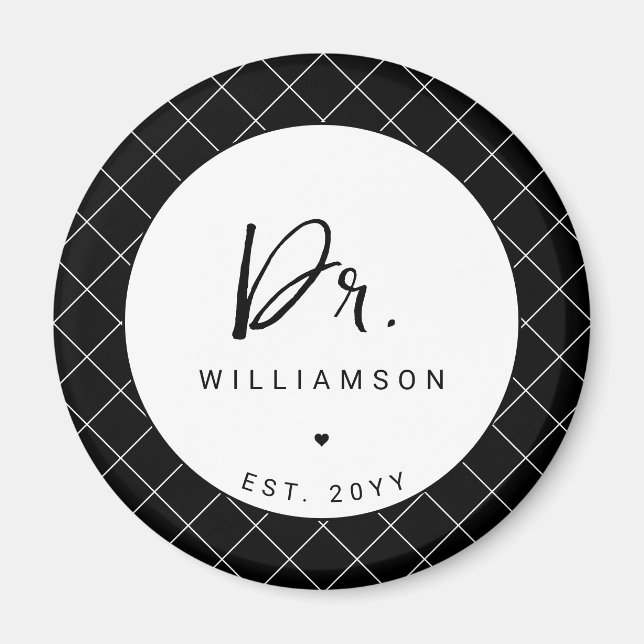 Personalized Name Dr Minimalist Doctor Graduation Magnet (Front)