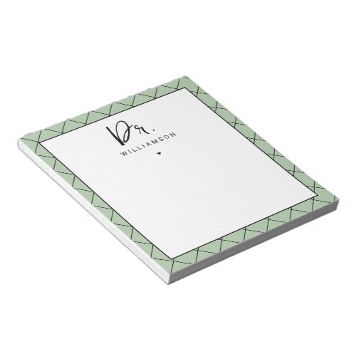 Personalized Name Dr Minimalist Doctor Graduation Notepad