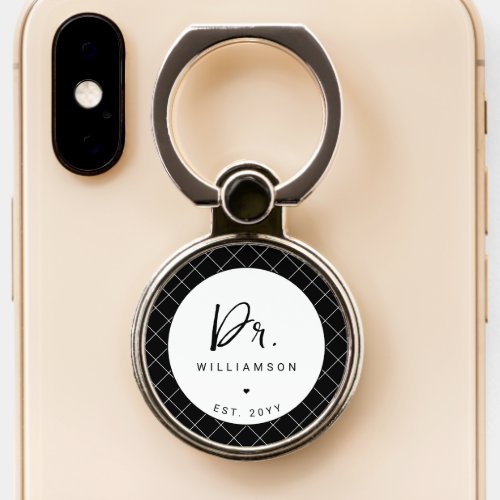 Personalized Name Dr Minimalist Doctor Graduation Phone Ring Stand