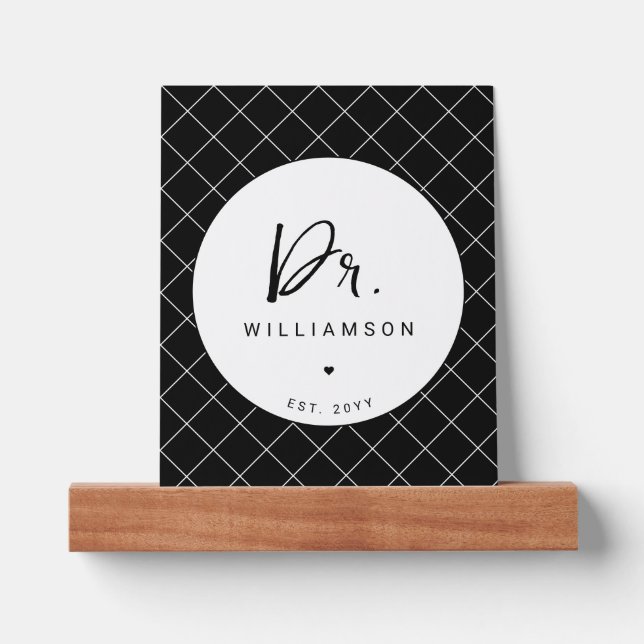 Personalized Name Dr Minimalist Doctor Graduation Picture Ledge (Front)