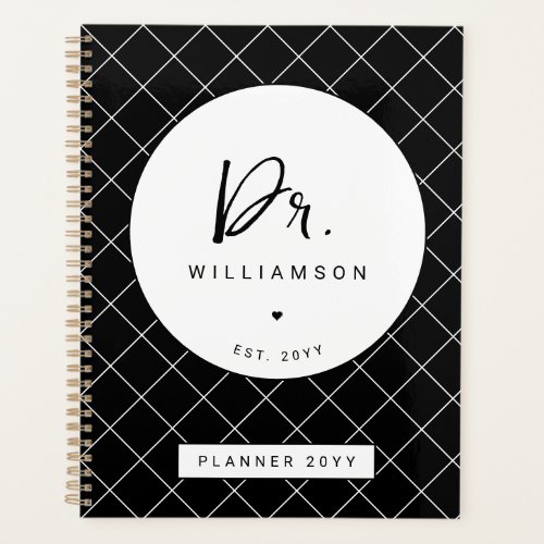 Personalized Name Dr Minimalist Doctor Graduation Planner