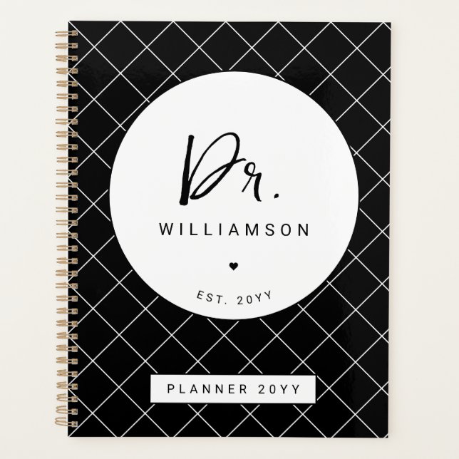 Personalized Name Dr Minimalist Doctor Graduation Planner (Front)
