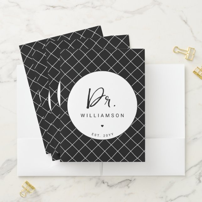 Personalized Name Dr Minimalist Doctor Graduation Pocket Folder (In Situ)
