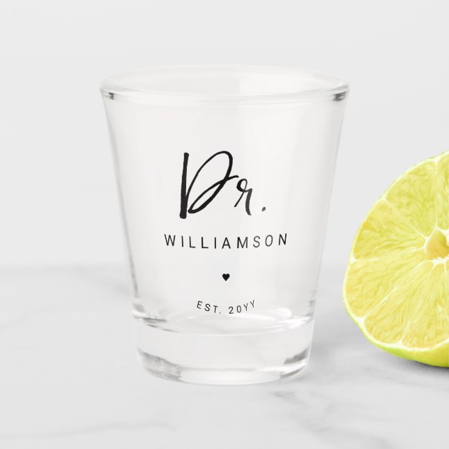 Personalized Name Dr Minimalist Doctor Graduation Shot Glass (Front)