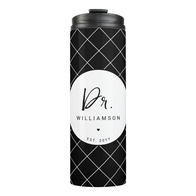 Personalized Name Dr Minimalist Doctor Graduation Thermal Tumbler (Front)