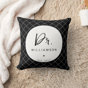 Personalized Name Dr Minimalist Doctor Graduation Throw Pillow