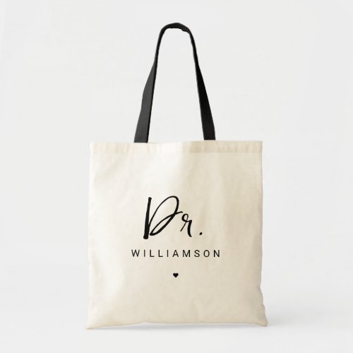 Personalized Name Dr Minimalist Doctor Graduation Tote Bag