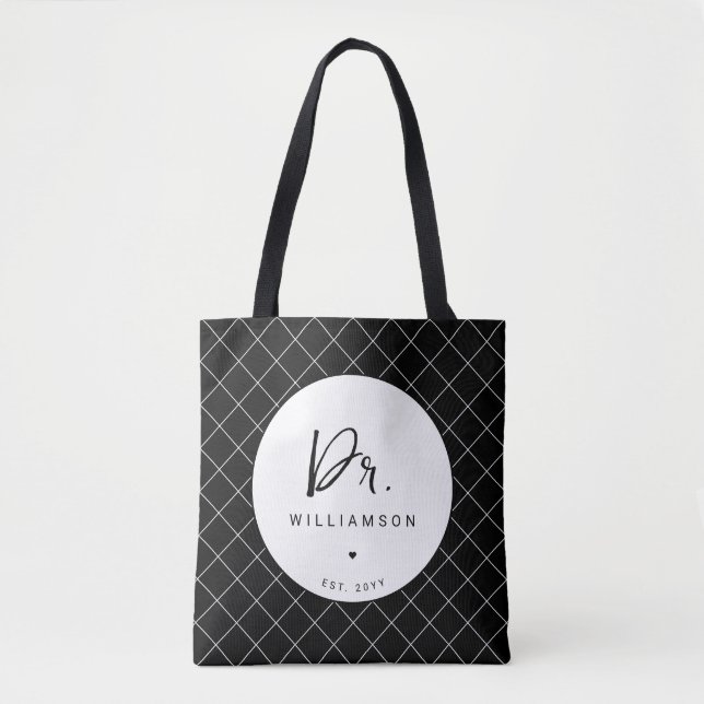 Personalized Name Dr Minimalist Doctor Graduation Tote Bag (Front)