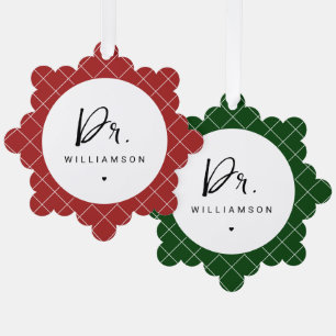 Personalized Name Dr Minimalist Doctor Ornament Card