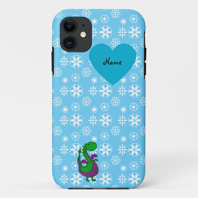 Personalized name dragon blue snowflakes Case-Mate iPhone case (Back)