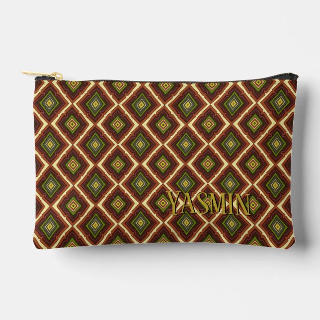 Personalized Name Dubai Chocolate Pattern Accessory Pouch (Front)