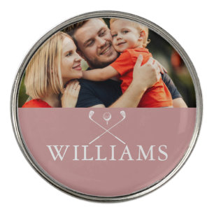 Personalized Name Dusty Rose Pink Photo Golf Ball Marker