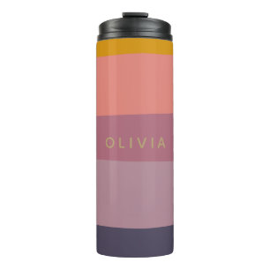 Personalized Name Earthy Minimalist Color Block Thermal Tumbler