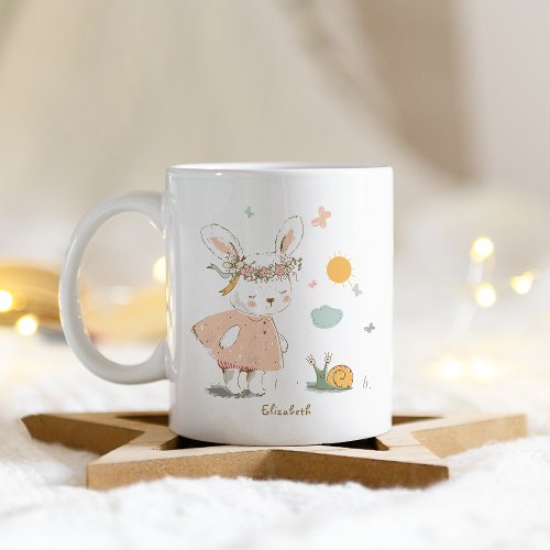 Personalized Name Easter Baby Rabbit Pattern Coffee Mug