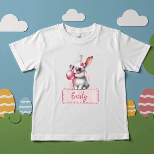 Personalized Name Easter Bunny Pink Bubblegum Toddler T-shirt (Personalized Name Easter Bunny Pink Bubblegum Toddler T-shirt)