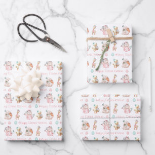 Personalized Name Easter Wrapping Paper Sheets