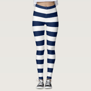 Personalized Name Editable Color and White Stripes Leggings