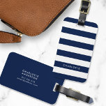 Personalized Name Editable Color And White Stripes Luggage Tag at Zazzle