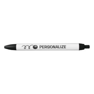 Personalized name eightball sports logo pen