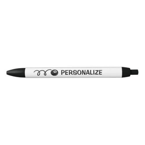 Personalized name eightball sports logo pen