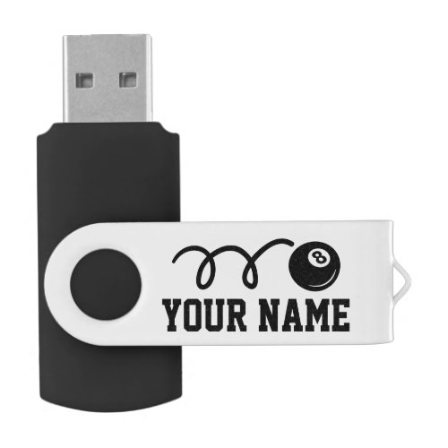 Personalized name eightball USB pen flash drive