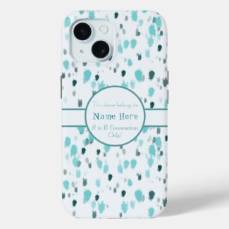 Personalized Name Elegant Blue, Grey Color Splash