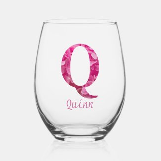 Personalized Name Elegant Pink Floral Monogram 