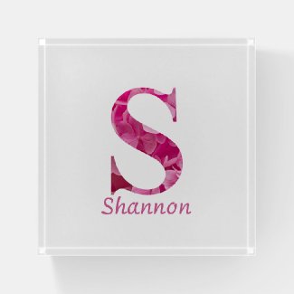 Personalized Name Elegant Pink Floral Monogram 