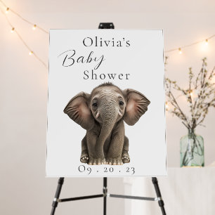 Personalized Name Elephant Baby Shower Foam Board