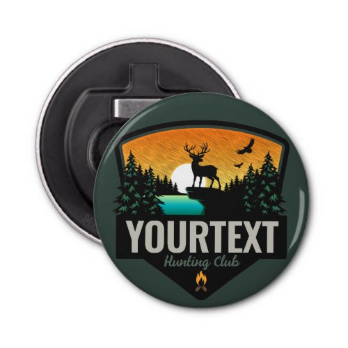 Personalized NAME Elk Hunting Wilderness Sunset Bottle Opener