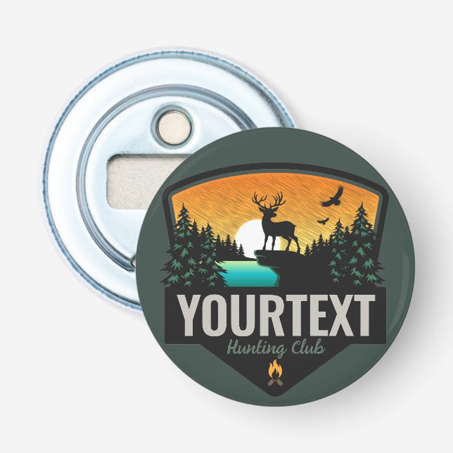 Personalized NAME Elk Hunting Wilderness Sunset Bottle Opener (Front)