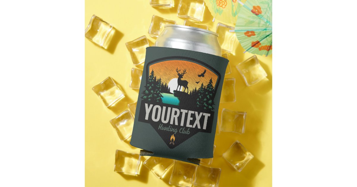 Personalized NAME Elk Hunting Wilderness Sunset Can Cooler Zazzle