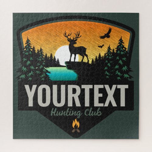 Personalized NAME Elk Hunting Wilderness Sunset Jigsaw Puzzle