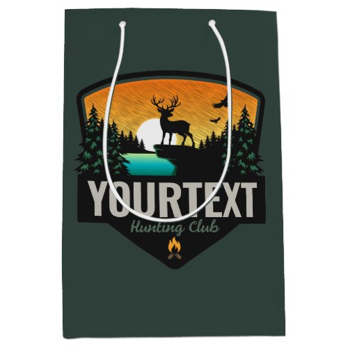 Personalized NAME Elk Hunting Wilderness Sunset Medium Gift Bag