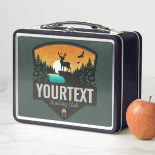 Personalized NAME Elk Hunting Wilderness Sunset  Metal Lunch Box