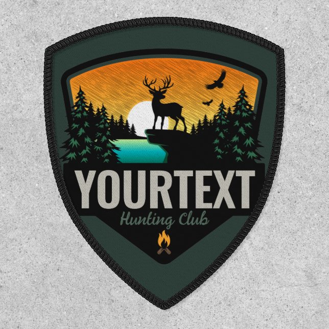Personalized NAME Elk Hunting Wilderness Sunset  Patch (Front)