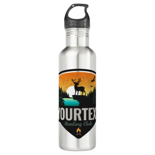 Personalized NAME Elk Hunting Wilderness Sunset Stainless Steel Water Bottle