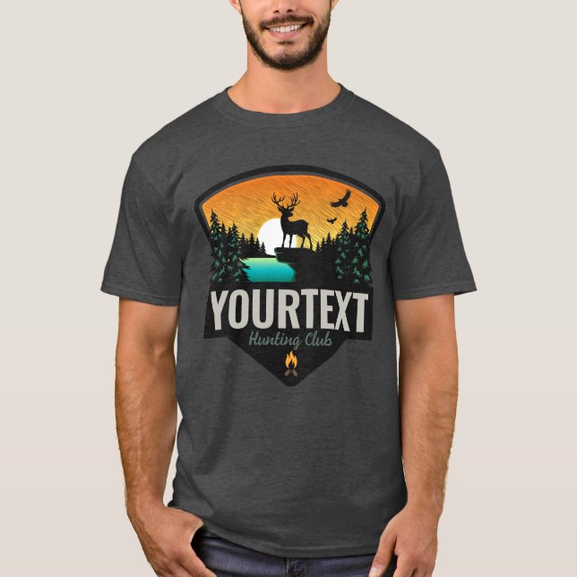Personalized NAME Elk Hunting Wilderness Sunset T-Shirt (Front)
