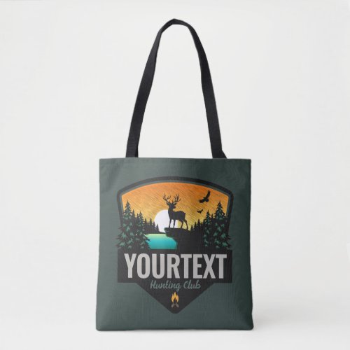 Personalized NAME Elk Hunting Wilderness Sunset Tote Bag
