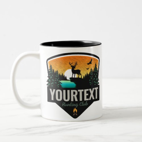 Personalized NAME Elk Hunting Wilderness Sunset Two_Tone Coffee Mug