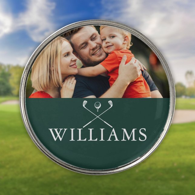 Personalized Name Emerald Green Photo Golf Ball Marker (Personalized Name Emerald Green Photo Golf Ball Marker)