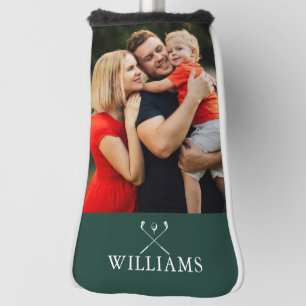 Personalized Name Emerald Green Photo Golf Head Cover